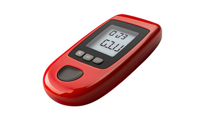 Digital Alcohol Tester: A sleek, red digital alcohol tester sits isolated, its display showing alcohol level readings, offering a symbol of personal responsibility and health awareness. 