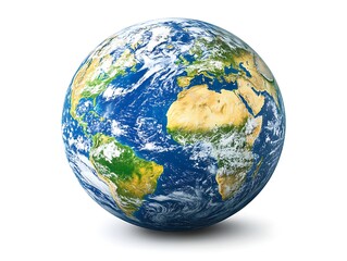 Obraz premium Earth globe, rotating, space, white background