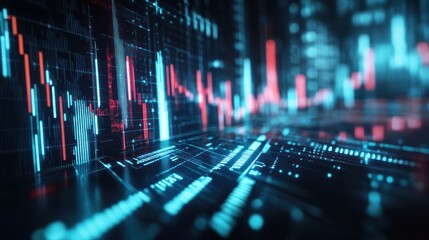 Abstract Futuristic Stock Market Data Visualization
