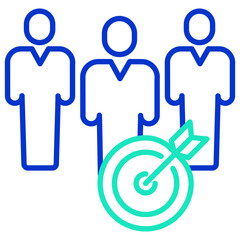 Target customers outline dual color icon