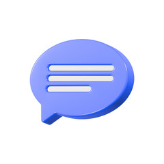 chat bubble symbol icon 3d rendering
