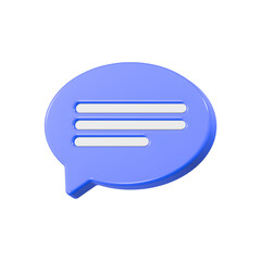 chat bubble symbol icon 3d rendering