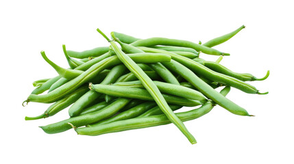 Fototapeta premium Vibrant Green Beans: Freshly picked green beans, a pile of healthy, crisp, and bright green beans, ready to inspire healthy eating and culinary creations.