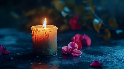 Mourning candle to celebrate memorial Day illustration background