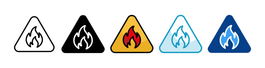 Flammable Materials  Icon Set Multiple Style Collection