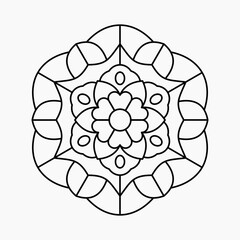Simple Mandala Coloring Page Vector