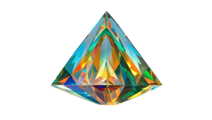 Optics physics,diamond light effects,Glass 3D prism with refracting,A mesmerizing glass pyramid