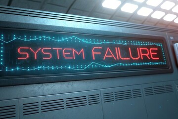 Fototapeta premium Digital screen display system failure warning. Technology glitch error