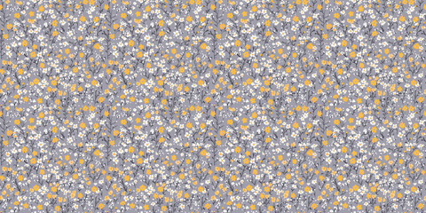 Floral seamless pattern, printing with small flowers. Ditsy print.