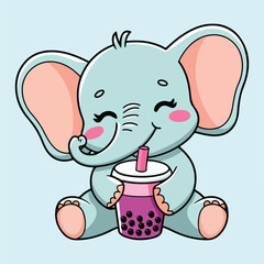 Obraz premium Cute Baby Elephant Vector