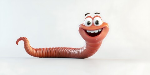 a cartoon worm with a mouth and teeth