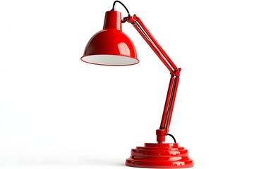 Red lamp isolated on white background.