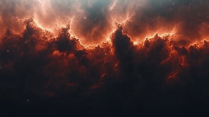 Fototapeta premium Fiery Nebula Cosmic Cloudscape