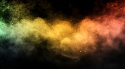 Colorful powder explosion over black background
