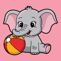Cute Baby Elephant Vector