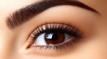 Obraz premium A sharp, close-up shot of a woman with impeccably natural eyebrows