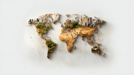 Detailed infographic visualizing the global impact of urbanization on freshwater availability