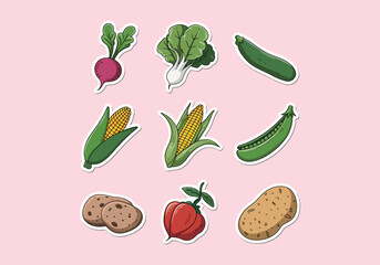 Vegetable Vector Set: Assorted Fresh Veggie Graphics Download Healthy Food Illustrations for Your Designs