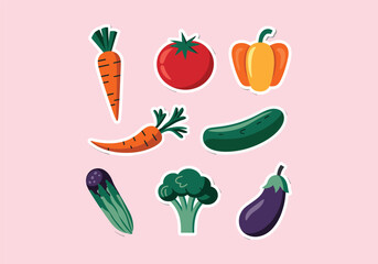 Vegetable Vector Set: Assorted Fresh Veggies Download Simple Food Graphics for Your Designs