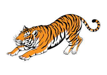 Tiger Vector Illustration: Striking Design Download High-Quality Tiger Graphics for Your Projects