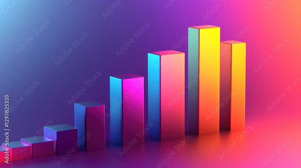 Poster a d bar chart with a gradient color scheme and shadow effects, creating a visually striking represen