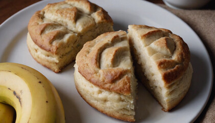 banana scones on a plate