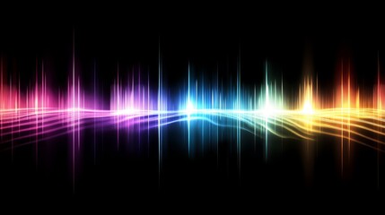 Dark background showcasing a neon-glowing abstract sound wave, used as a music visualizer