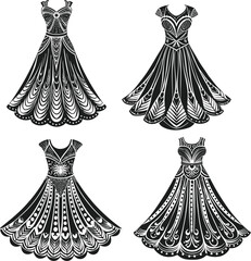 vector illustration of a set of fashion icons