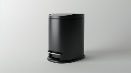 A small, compact kitchen bin with a sleek design and a smooth finish, placed on a white background, capturing its practical size and details in high definition.