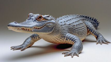 Naklejka premium Realistic model of a crocodile showcasing detailed texture and features