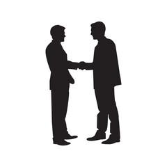 two businessmen shaking hands silhouette