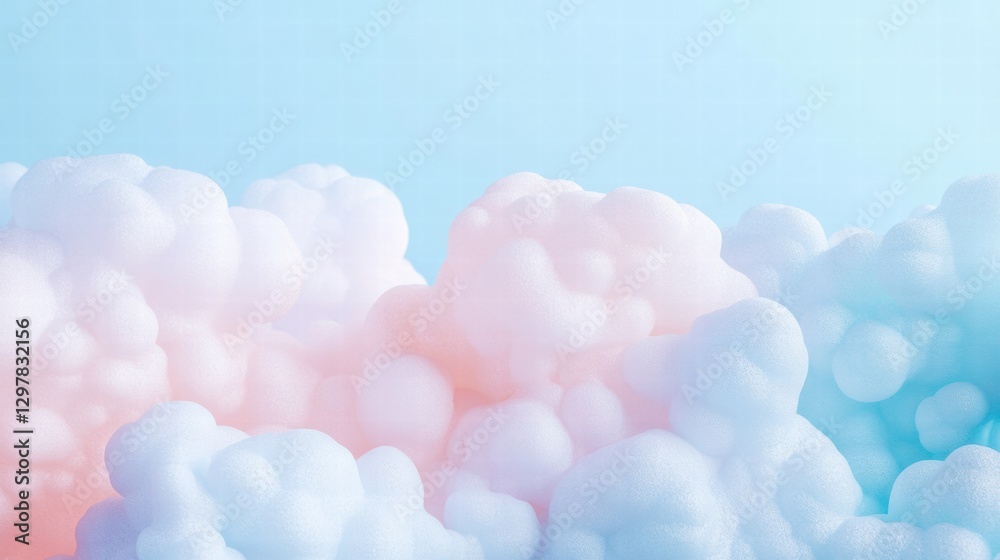 Poster soft pastel clouds fill the sky in a serene and dreamy atmosphere during a calm afternoon. generativ