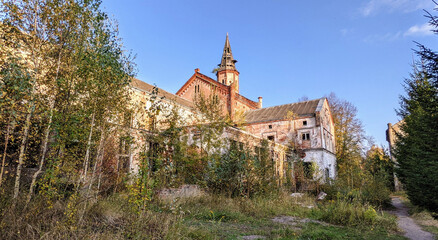 Fototapeta premium Abandoned Psychiatric Hospital Allenberg, Kaliningrad, Russia