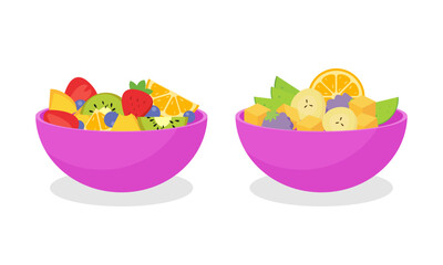 Fototapeta premium Healthy fresh fruit salad in a bowl vector
