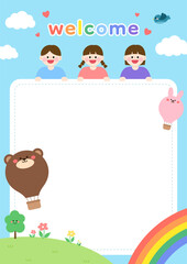 유치원, 학원, 초등학교, 어린이 공지사항, 게시판, 메모장, 가정통신문 배경