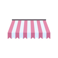 Simple and colorful stripe awning icon illustration, shape of an awning icon vector illustration perfect for shopping and retail themes