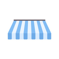 Simple and colorful stripe awning icon illustration, shape of an awning icon vector illustration perfect for shopping and retail themes