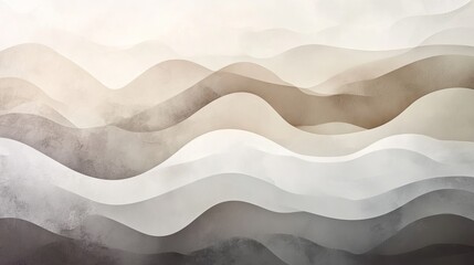 Obraz premium Abstract Beige Brown Watercolor Mountains Landscape Artistic Digital Painting Modern Minimalist Nature Background Texture Design Illustration Graphic 