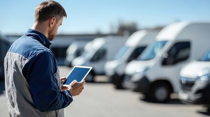 Clear blue sky enhances the scene of fleet management.