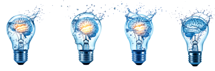 Creative Light Bulb with Water Splash Effect
