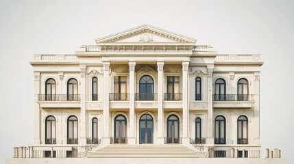 Fototapeta premium Picture of Azerbaijan building. Azerbaijani construction against white backdrop.