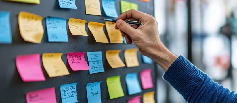 IT employee effectively manages tasks using a kanban board.
