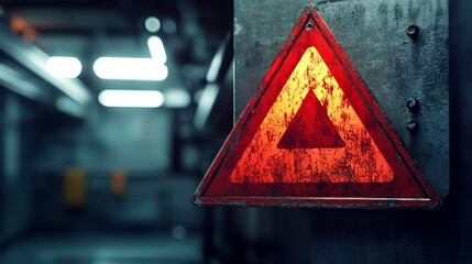 Red sign with a realistic 3D effect showing a warning.