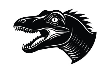 Barinasuchus Head Silhouette Vector Design