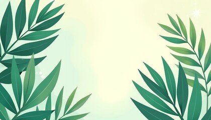 Obraz premium Green-Leaves-Background-Tropical-Leaf-Illustration-Plant-Pattern-Nature
