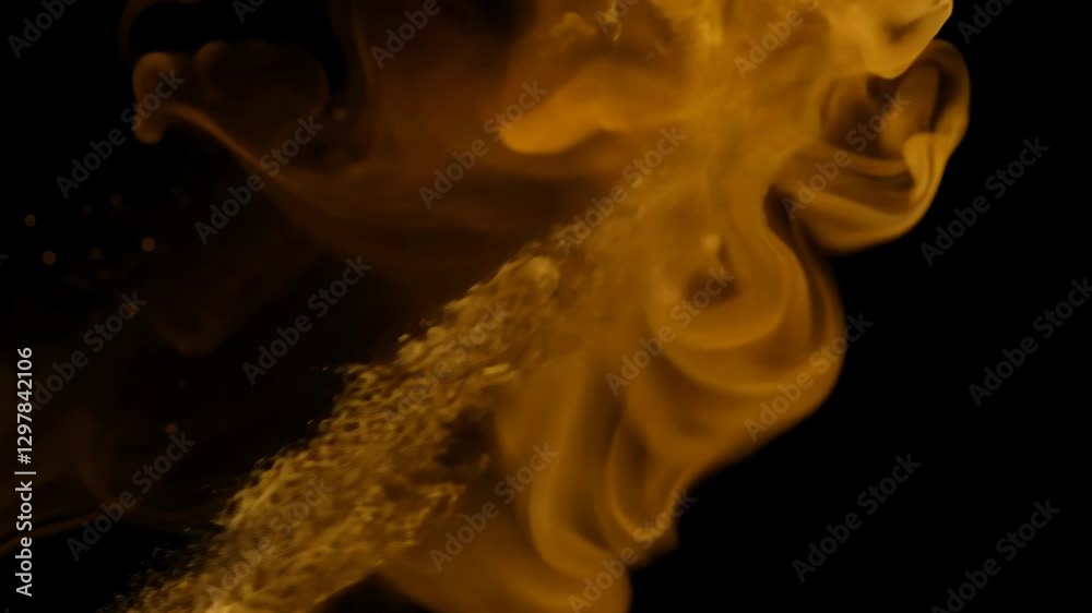 Aufkleber Abstract dynamic cloud of dust particles dispersing against black background in explosion