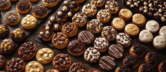 Obraz premium A Top View of Delectable Homemade Sweets and Pastries
