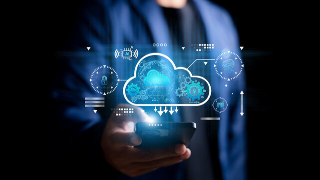 Cloud technology concept Global network of global business Megatrends on the Internet for Telecommunication.