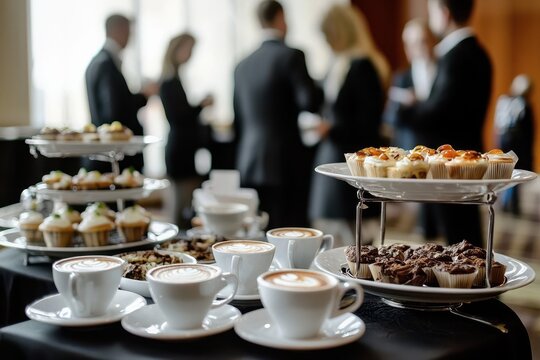 Enjoying a coffee break during a productive conference.