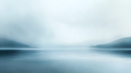 Naklejka premium serene misty lake landscape